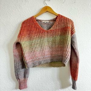 Rewind knit ombré cropped boxy sweater small